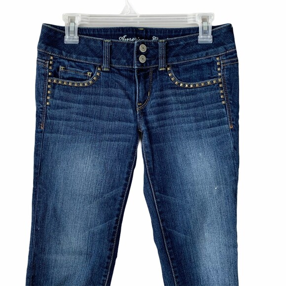 American Eagle Jeans Women Size 4 Stretch Artist Straight Leg Low Rise - Picture 4 of 12